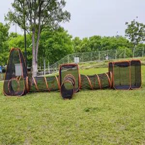 6 in 1 펫 캣 앤 도그 터널 텐트 접이식 야외 팝업 플레이펜 케이지 펜스 하우스 (스타일 1)