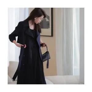 무천도사 여성 여친 원피스 럭셔리 정장 트렌치코트 가을 코트형 미디 롱자켓 KKE3