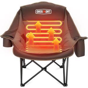 오버몬트 온열 오버사이즈 캠핑 의자 3단 야외 정원 헤비 배터리 패딩 지원 별도 접이식 400파운드 등받이 시트 미포함 제어 휴대용 듀티