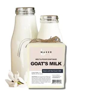 BMAKER 천연 염소 우유 녹이기 및 붓기 비누 베이스2파운드 블록 피부 보습 영양 공급 제조 용품 제조용