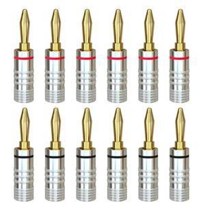 100피스/50Pairs 비디오 스피커 커넥터에 대 한   24K 골드 바나나 플러그 블랙 레드 색상