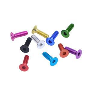 30피스 알루미늄 플랫 육각 나사 M3 x 6/8/10mm 다채로운 카운터싱크 소켓 헤드 알렌 볼트