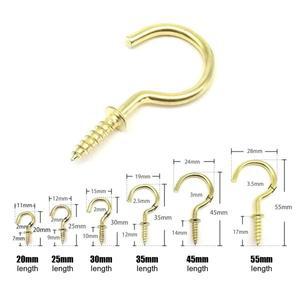 25피스 황금 그림 프레임 램프 천장 RV 도구 식물 커튼 커튼 그물 와이어 아이 볼트 나사 나선형 옷걸이 C