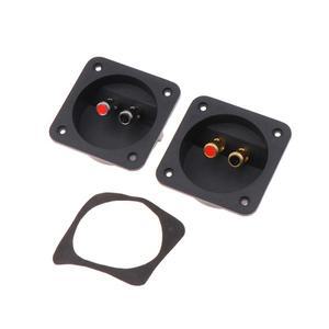 1개 스피커 박스 후면 백 패널 배선 단자 플러그 원형 2개의 바나나 잭 도금 서브우퍼 스테레오