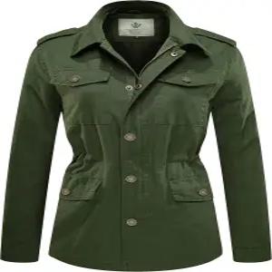 웬벤 여성용 경량 캔버스 면 군용 재킷 유틸리티 라펠 아노락