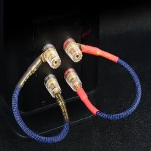 스피커 점퍼 케이블 바나나 플러그 금도금 단자 시어터용