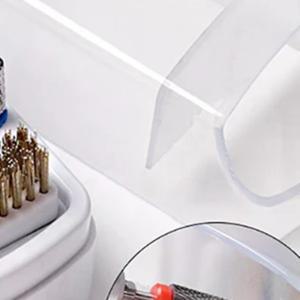 화이트 30홀 네일 드릴 비트 홀더 클리어 먼지 방지 케이스 아크릴 보관 도구 브러시 포함