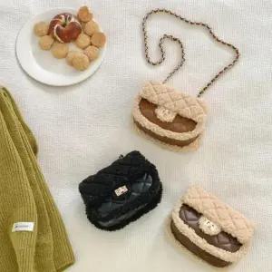 [패션] 여성 3컬러 페이크양털 뽀글이 미니 크로스백 숄더백