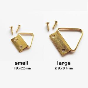 50피스 황금 이중 구멍 삼각형 D-링 걸이 그림  유화 거울 벽 프레임 걸이