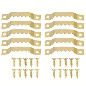 10세트 톱니형 액자 걸이  유화 거울 고리 나사 포함 0.7mm 고정판