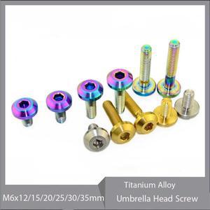 1-10피스 Ti 육각 소켓 볼트 M6x12/15/20/25/30/35mm 티타늄 합금 우산 헤드 나사 바이크 오토바이 고정 수