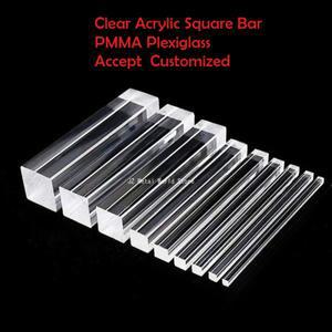 투명 압출 아크릴 사각 바 플라스틱 막대 PMMA 플렉시글라스 맞춤 제작 가능