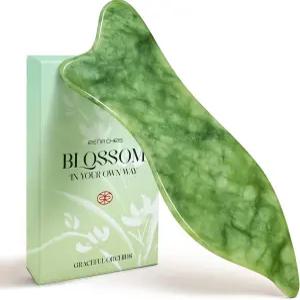 레나 크리스 내추럴 제이드 과샤 페이셜 툴 얼굴 마사지 턱선 조각 감소 피부 관리 도구그린를 위한 지압