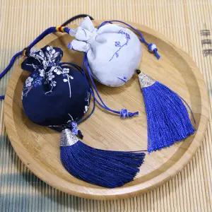 스타일 쥬얼리 보관 가방 수제 빈티지 자수 향 주머니 행운의 술 드로스트링 선물 가방 선물 브로케이드