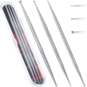 Ymapinc 3Pcs 지압 펜 얼굴 반사 도구 트리거 포인트 마사지 침술 손가락 발 다리 목 등 운동선수 신체용