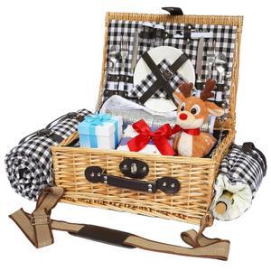 윌로우 담요가 선물 위한 어깨끈과 와인 세트, 쿨러가 파우치가 하이브다마이 커플을 야외, 있는 단열 결혼 해변, 캠핑, 바구니 햄퍼, 대형 바구니, 2인용