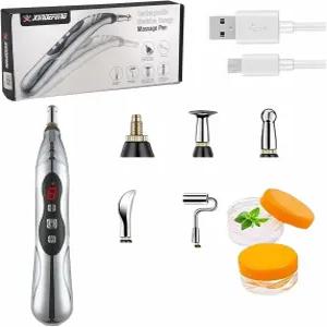 침술 펜 9가지 강도 레벨 5in1 전자 요법 충전식 강력한 경락 에너지 마사지 도구