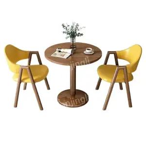 티테이블 원형 커피숍 원룸 테이블 리셉션 의자 가구 베란다 모던 가죽 식탁 세트 발코니