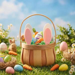 할로윈 코스튬 보관, 캠핑, 달린 바구니와 사탕 달걀 cinnvoice 빈 부활절 바구니 미니 손잡이가 토끼 사냥 야외 생일,