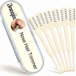 Bneajix 6PCS 귀 및 코털 트리머 양면 커터 업그레이드 휴대용 360도 회전식 남성용 가위 2-in-1