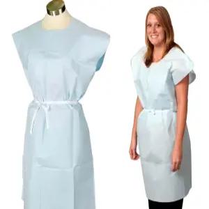 프로 어드밴티지 P750033 시험 가운 티슈/폴리/티슈 30인치 x 42인치 파란색 전통적인 전면/뒷면