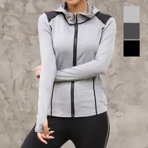 여성 상의 후드집업 레쉬가드 비치웨어 요가 운동복 QJY4+9NMs