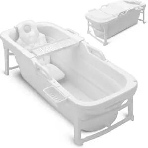 SereneLife 59인치 휴대용 욕조 u2013 핫 스파 및 콜드 플런지 얼음 목욕 실내/외 반려동물 가족용 대형