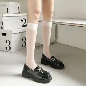 여자 패션소품 시스루 패턴 니삭스 중장목 양말 Wwf3+1JLC