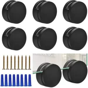 블랙 프레임리스 미러 마운팅 하드웨어 키트 아연 합금 홀더 브래킷 유리 클립 클램프 욕실 지지 시트 35mm