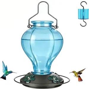 야외용 테가베 유리 벌새 모이통 개미 해자와 360° 농어가 있는 24온스 야생 조류 꿀 꿀벌 저항 포트 야외