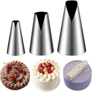 Suuker 3피스 V자형 배관 팁 세트 케이크 장식 컵케이크 쿠키 및 장식용 얼음 (580 686 580S )