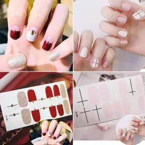 레드핑크네일스티커 네일아트 붙이는네일 셀프 패디 bdK9+6UpK