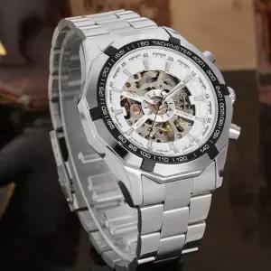 T-WINNER Men 클래식 스테인레스 [세금포함] [정품] 스포츠 손목시계 Male 다이얼 화이트 케이스 명품시계