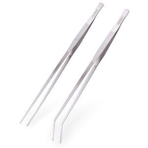 수족관용 VORESTIC 23.6 u201D 초장형 핀셋, 어항, 먹이주기 및 수생 식물 관리, 파충류 먹이 집게, 아쿠아스케이핑 도구에 이상적인 2개의 직선 곡선형 수족관 핀셋