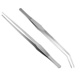 수족관용 27cm/10.6인치 수족관 핀셋 아쿠아스케이프 도구 스테인리스 롱 스틸 스트레이트 커브 어항 수생 식물 파충류 먹이 집게 2개