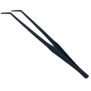 FRUTA 수족관 핀셋 스테인리스 스틸 커브드 핀셋, 녹슨 긴 파충류 먹이 집게에 대한 탄산화 방지 코팅, 수생 식물 거미 뱀 도마뱀, 15인치 - 블랙
