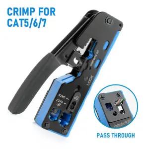 랜선툴 랜툴 Cat7 Cat6 Cat5e 8P8C 모듈러 커넥터 이더넷 올인원 와이어 크림 퍼 스트리퍼 커터 RJ45 크림