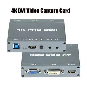 HDMI캡쳐보드 녹화 방송 DVI HDMI VGA to USB30 캡처 카드 4K 프로 박스 HD 비디오 루프 아웃 1080P 60fps