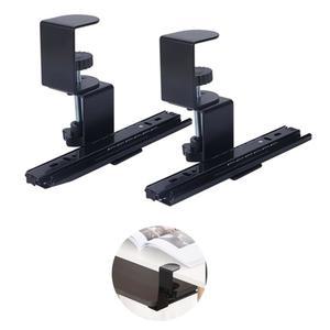 조절 가능한 클램프와 DIY 맞춤형 나무 키보드 트레이용 7.87인치 레일 세트가 있는 책상 아래 닉스티 트레이 클램프(트레이 미포함), 아래에서 C-클램프 마운트 시스템이 슬라이더 트랙을 꺼냅니다