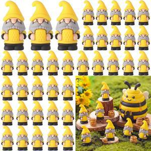 더블필 50개 미니 꿀벌 노메스 피규어 장식 양봉 미니어처 세계 꿀벌의 날 선물 파티, 홈 가든 현관 마당 장식을 숨기기 위해 작은 꿀 노메스를 선호합니다