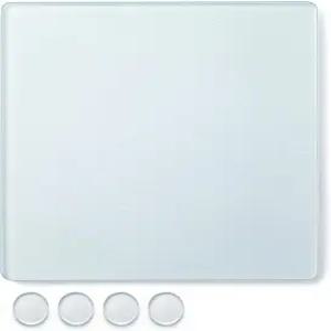 Nuanchu 6 x 0.2 인치 강화 프로스트 유리 페인트 뮬러 슬래브 미네랄 안료 연삭판 DIY 유화 수채화 아크릴