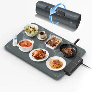 젤트리 푸드 워머 매트 플러그 앤 플레이 대형 24인치 X16인치 급속 풀 표면 가열 6레벨 온도 6시간 타이머