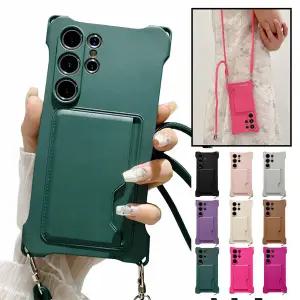 데켄스 갤럭시 S23 울트라 플러스 FE 핸드백 목걸이 스트랩 카드홀더 실리콘 핸드폰 휴대폰 케이스 M1077