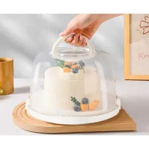 빵 덮개 화이트 돔 뚜껑 8인치 케익 디저트 (매트) 높은상자 커버