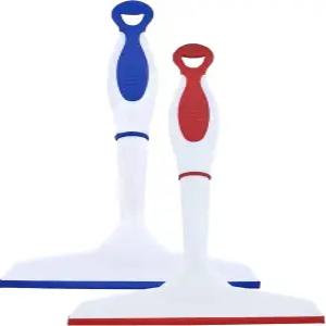 슈퍼리오 고무 스퀴지 2팩 스트릭 프리 다용도 창문 컴포트 그립 핸들 및 걸이 후크(블루-레드 6인치- 2팩)