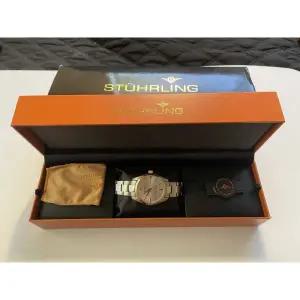 Stuhrling Stuhrling 오리지날 스위스 쿼츠 스틸 Link Men’s 손목시계 [세금포함] [정품] New- Needs 배