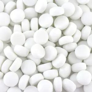 Wq Warmqing 공예용 유리 모자이크 타일 대량 200g 원형 조각 DIY 정원 공예 용품용 흰색 부활절 장식