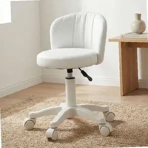 오발형 등받이 회전 의자 이동식 바퀴 병원 네일샵 학원 상담실 뷰티샵 메이크업