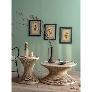 다용도 라탄테이블 펜션 옥상 야외 세트 멜로즈 원등색 화이트 티테이블세트 빈티지