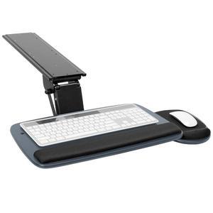 마운트 잇! 책상 아래 키보드 트레이, 조절 가능한 슬라이드 아웃 및 마우스 플랫폼, 20.5인치 W 11인치 D, 인체공학적 손목 받침대, 틸트 앤 스위블, 홈 오피스용 튼튼한 볼트온 서랍, 파란색